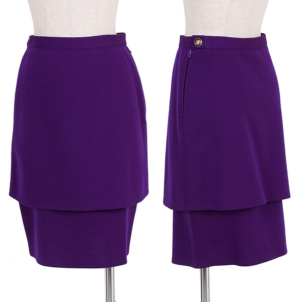 ソニアリキエルSONIA RYKIEL ウールレイヤードデザインスカート 紫42