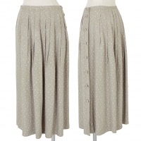  KRIZIA Side Button Pleated Skirt Grey,Beige 40