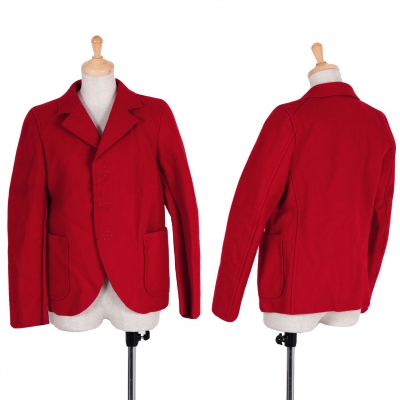  COMME des GARCONS Wool Felt Snap Button Jacket Red XS
