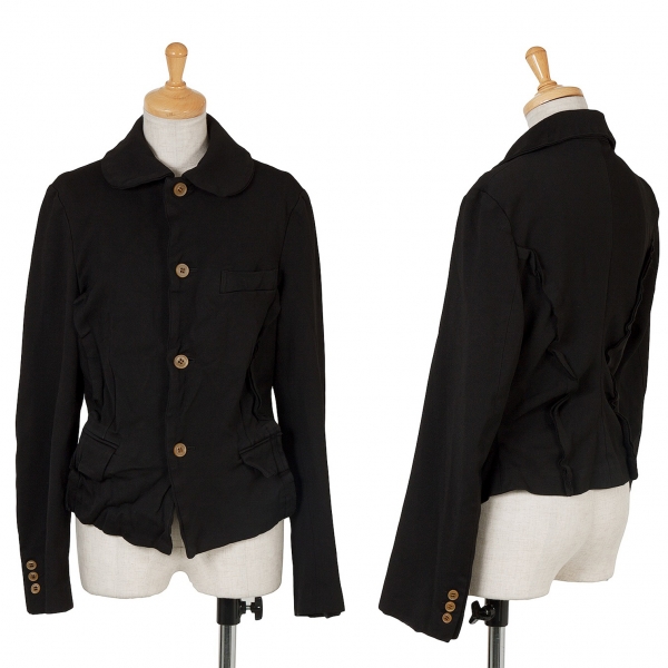 【SALE】コムデギャルソンCOMME des GARCONS ポリ製品染めカットオフデザインジャケット 黒S