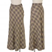  tricot COMME des GARCONS Linen Check Skirt Brown,Grey S