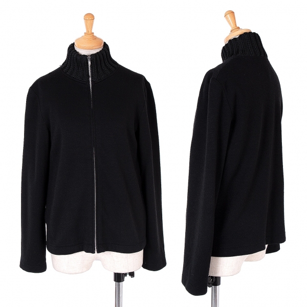 【SALE】トリココムデギャルソンtricot COMME des GARCONS リブカラージップアップブルゾン 黒M位