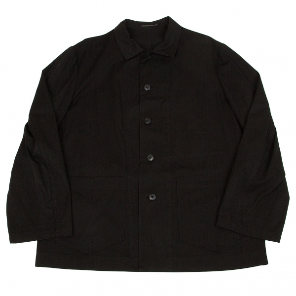 ヨウジヤマモト プールオムYohji Yamamoto POUR HOMME コットンシャツジャケット 黒3