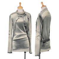  Jean-Paul GAULTIER FEMME Printed Highneck Shirt Beige,Grey 40