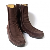  BALLY Zip Suede Half Boots Brown FR36.5 About US6