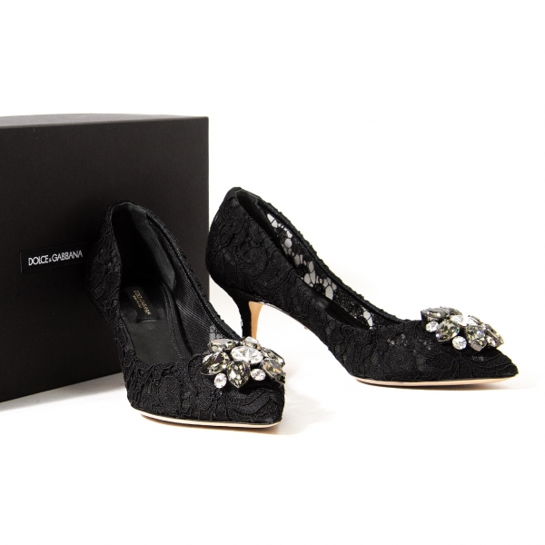 Dolce & Gabbana 黒 レース パンプス smcint.com
