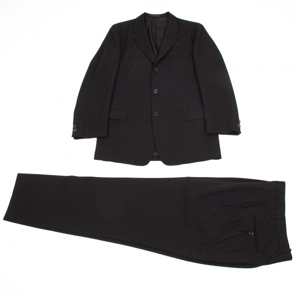 ヨウジヤマモト コスチュームドオムYohji Yamamoto COSTUME D' HOMME ウールギャバテーラードセットアップスーツ 黒3