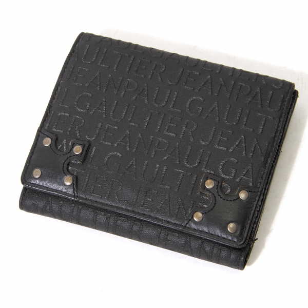 ジャンポールゴルチエJean Paul GAULTIER ロゴレタリング三つ折り財布 黒