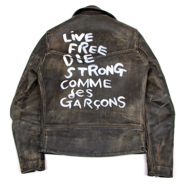 COMME des GARCONS Lewis Leathers Leather Jacket Black 36 | PLAYFUL