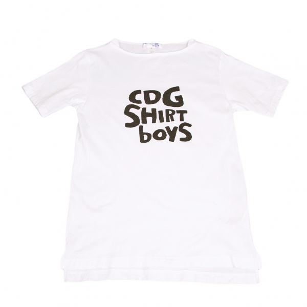 【SALE】コムデギャルソンシャツボーイズCOMME des GARCONS SHIRT boys ロゴプリントTシャツ 白黒L