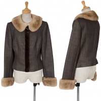 FOXEY BOUTIQUE Mink Fur Wool Jacket Brown 40