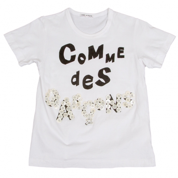 【SALE】コムデギャルソンCOMME des GARCONS ボタン装飾Tシャツ 白L