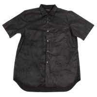 【販売終了】コムデギャルソン オムプリュスCOMME des GARCONS HOMME PLUS 七部袖ボタンデザインコットンシャツ 黒XS