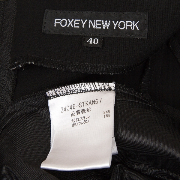 FOXEY NEW YORK Pleated Design Stretch Dress Black 40 | PLAYFUL