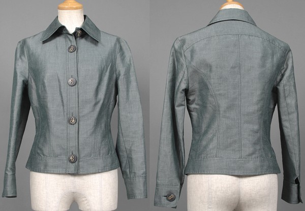 VALENTINO ROMA Cotton linen design jacket(P-751) green 40/6(S