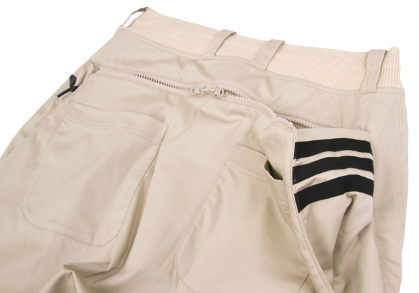 Y-3 Cotton Back Pocket Design Pants (Trousers) Beige S/P | PLAYFUL