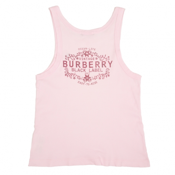 BURBERRY BLACK LABEL Back Printed Sleeveless Shirt Pink 2 | PLAYFUL