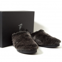  Yohji Yamamoto Discord Fur Slip On Shoes Black 2(About US6.5)