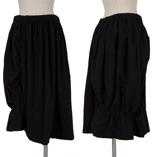 【SALE】ワイズY's 圧縮ウールシャーリングデザインスカート 黒2