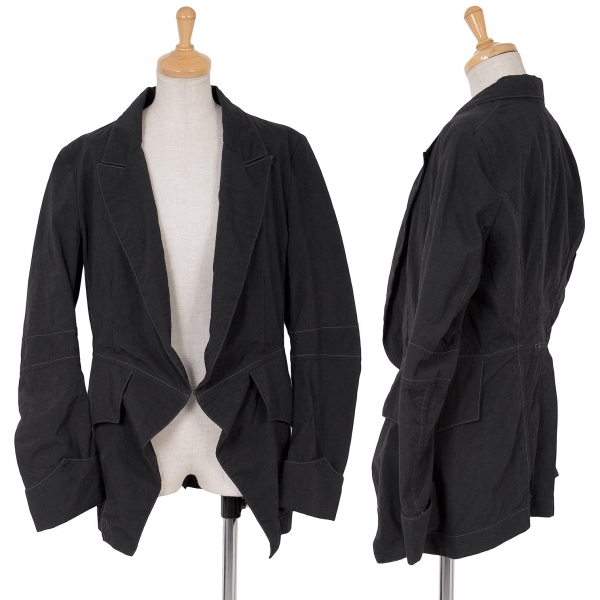 【SALE】ワイズY's ナイロンステッチ切替デザインジャケット 黒1