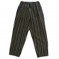  (FINAL PRICE)Yohji Yamamoto POUR HOMME Striped Velour Cotton Pants (Trousers) Multi-Color M