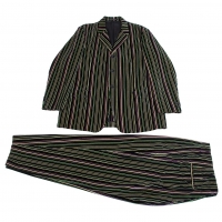  (FINAL PRICE)Yohji Yamamoto POUR HOMME Striped Velour Suit Multi-Color M