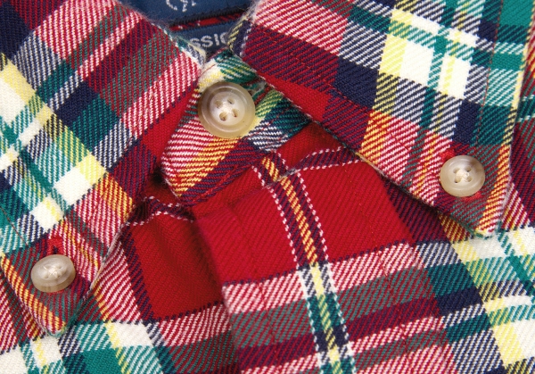 ラルフローレンRALPH LAUREN ポニー刺繍タータンチェックシャツ 赤緑他S