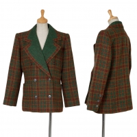  GIVENCHY Plaids Tweed Double Jacket Multi-Color M-L