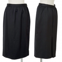  GIVENCHY Back Slit Wool Skirt Black 12