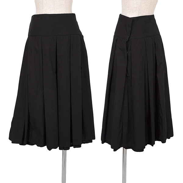 【SALE】ワイズY's コットン製品染めボックスプリーツスカート 黒2