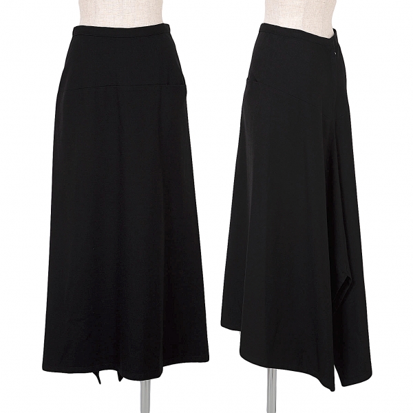 【SALE】ワイズY's ウールカルゼAラインスカート 黒2