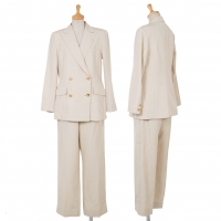  YOSHIE INABA L'EQUIPE Silk Linen Double Jacket & Skirt Beige 9