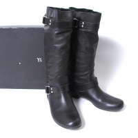  Y's Leather Long Boots Black 4(US About 7)