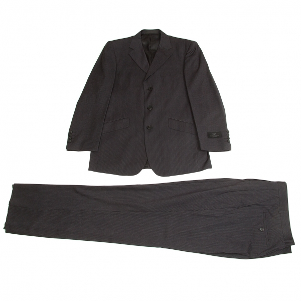 GIORGIO ARMANI Wool Silk Striped Suit Navy,Grey 48/32 | PLAYFUL