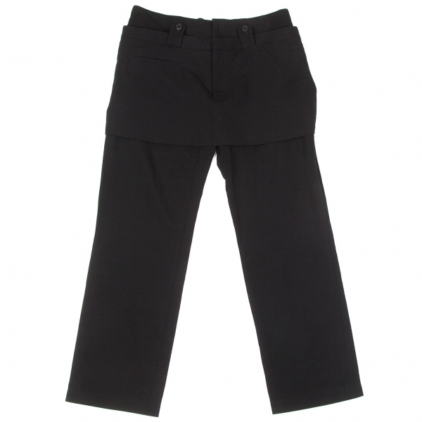 【SALE】ワイズY's ウールサージショートスカート付きパンツ 黒3