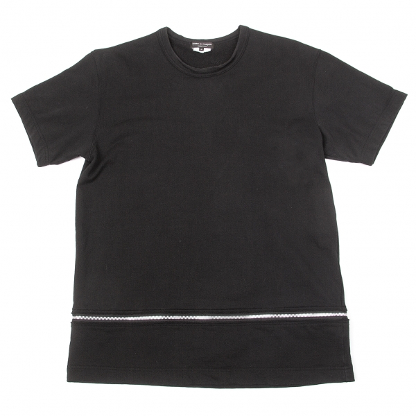 【SALE】コムデギャルソン オムプリュスCOMME des GARCONS HOMME PLUS フロントジップデザインTシャツ 黒M