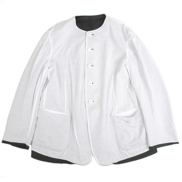 Yohji Yamamoto POUR HOMME Reversible Jacket White,Black 3 | PLAYFUL