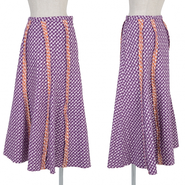 【SALE】ホンマHOMMA バイアスチェックステッチ刺繍インサイドアウトスカート 紫白オレンジ2