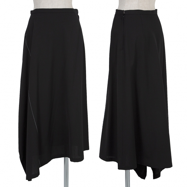 【SALE】ホンマHOMMA ウールギャバステッチ変形スカート 黒2S