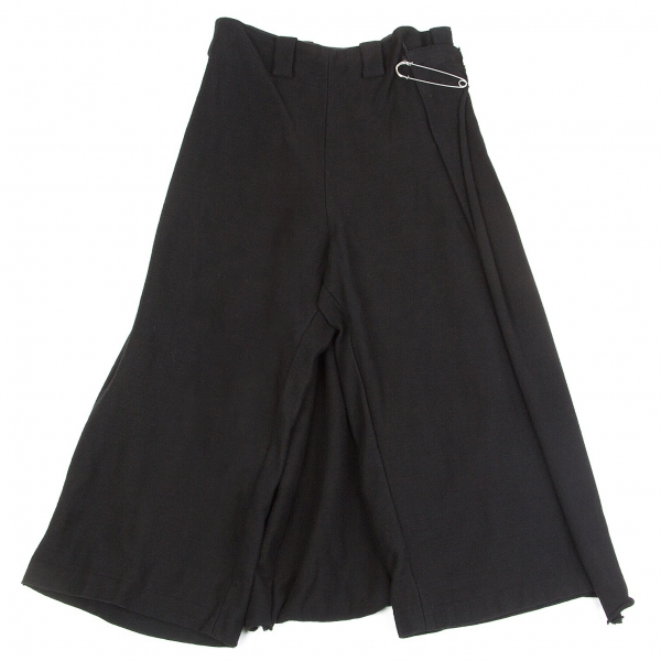 ワイズY's ヘビーコットンラップスカートワイドパンツ 黒3
