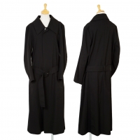  LIMI feu Wool Front Zip Long Coat Black S
