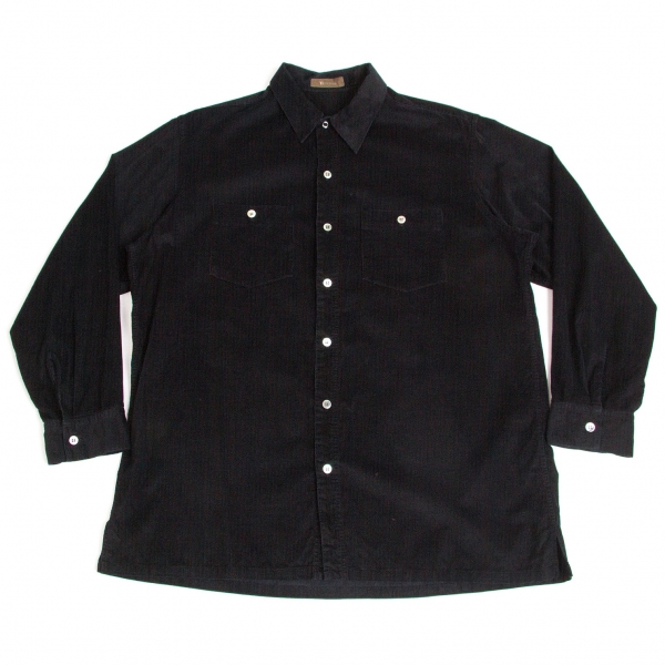 【SALE】ワイズフォーメンY's for men コットン畝織りシャツ 黒M位