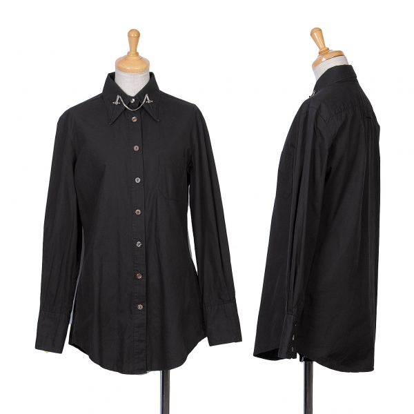 【SALE】ジャンポールゴルチエ クラシックJean Paul GAULTIER CLASSIQUE コットン襟剣装飾デザインシャツ 黒40