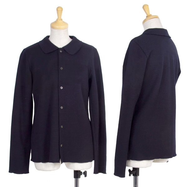 tricot COMME des GARCONS Round collar Knit Jacket Navy S-M | PLAYFUL