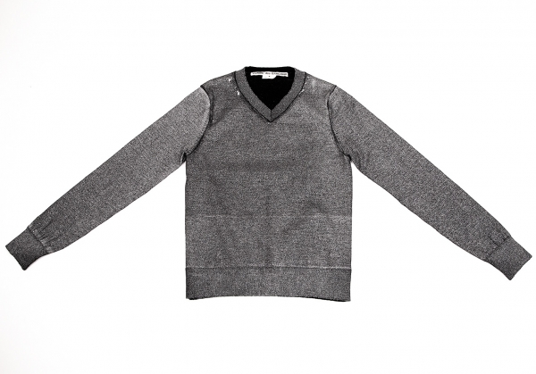 COMME des GARCONS Printed Knit Sweater (Jumper) Silver,Black S 