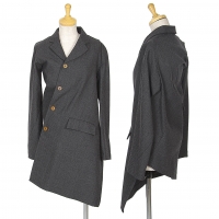  COMME des GARCONS Wool Herringbone Twist Jacket Charcoal S