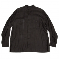  ISSEY MIYAKE MEN Dyed Linen Long Sleeve Shirt Black M