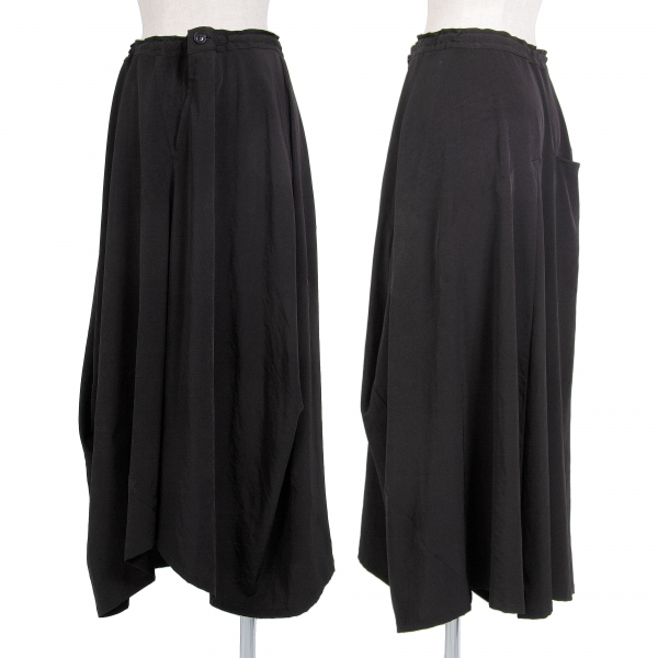 ワイズY's カッティングデザインワイドスカート 黒1