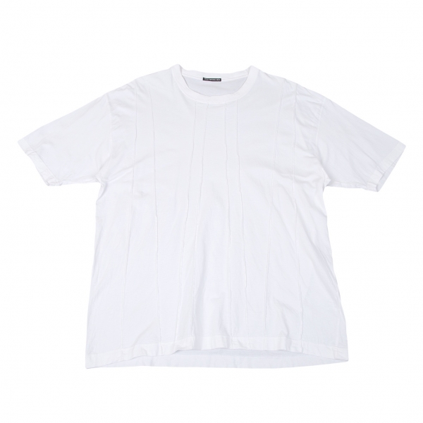 イッセイミヤケ メンISSEY MIYAKE MEN タックストライプデザインTシャツ 白L