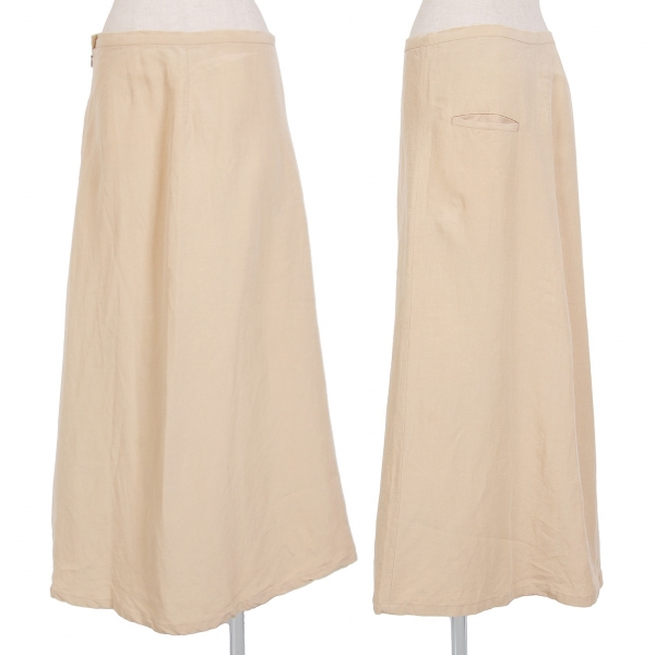 【SALE】ワイズY's リネンポケットデザインAラインスカート ベージュ3